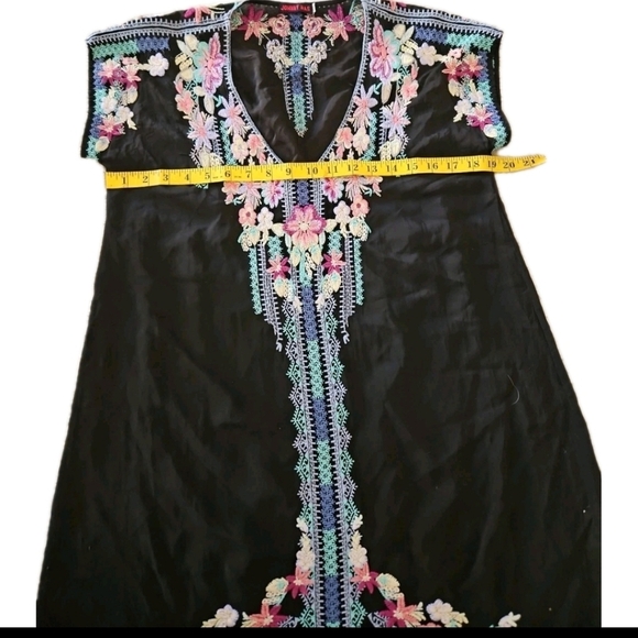 Johnny Was Womens Black Embroidered Bohemian Tunic Dress XS - Picture 13 of 14